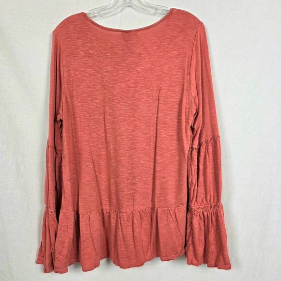 Wrangler Retro Womens Boho Peasant Top Rust Orange L - Picture 4 of 6
